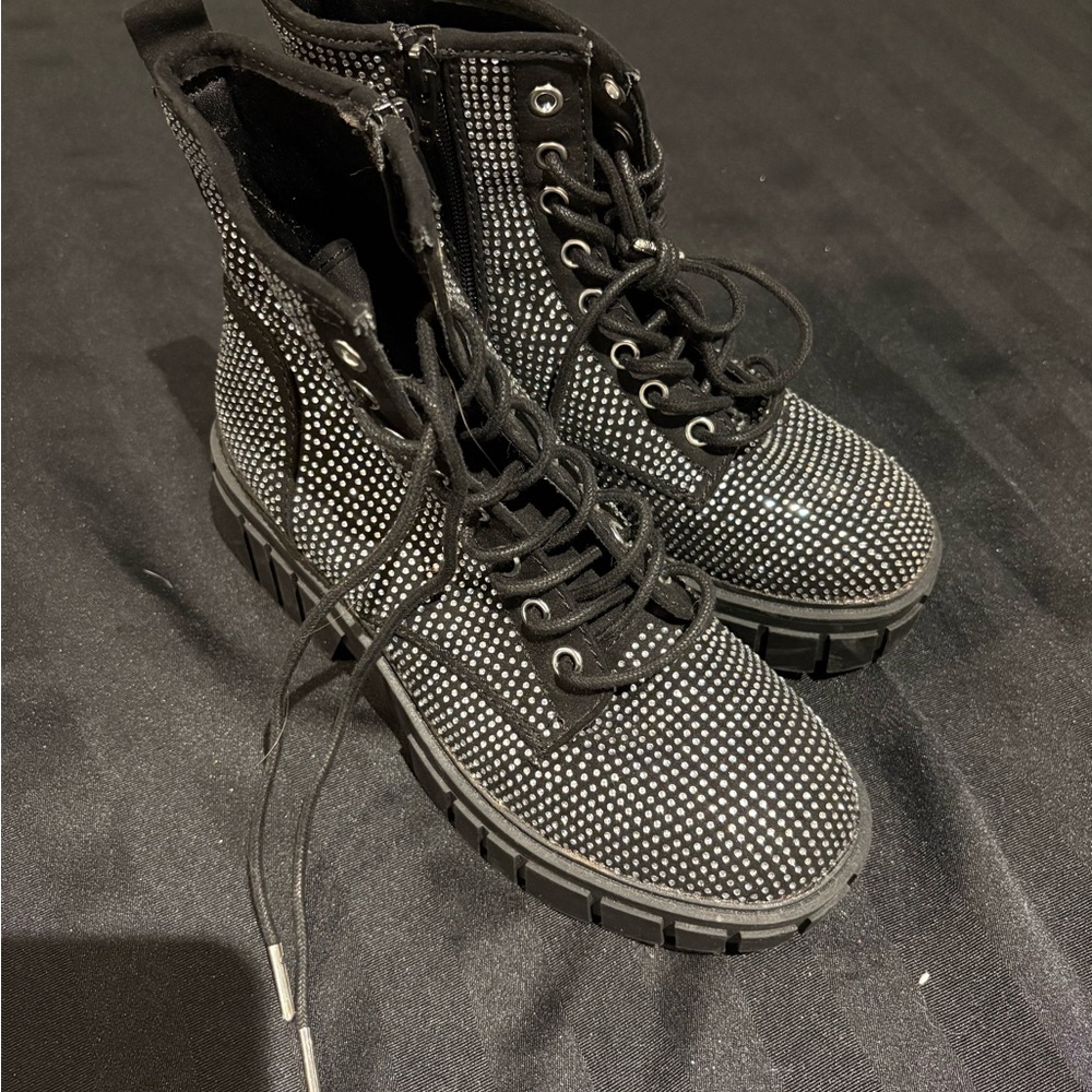 Black Studded Combat Boots